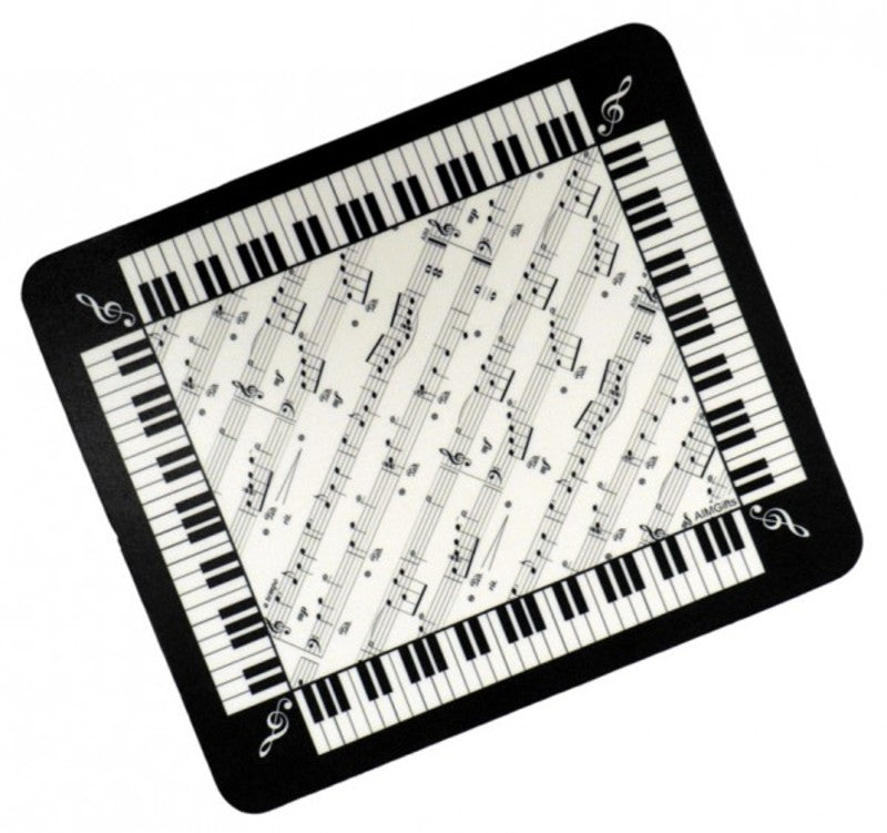 Mouse Pad Keyboard Sheet Music Square B/W