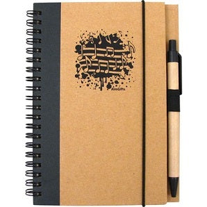 Recycled Music Notes Notebook with Pen