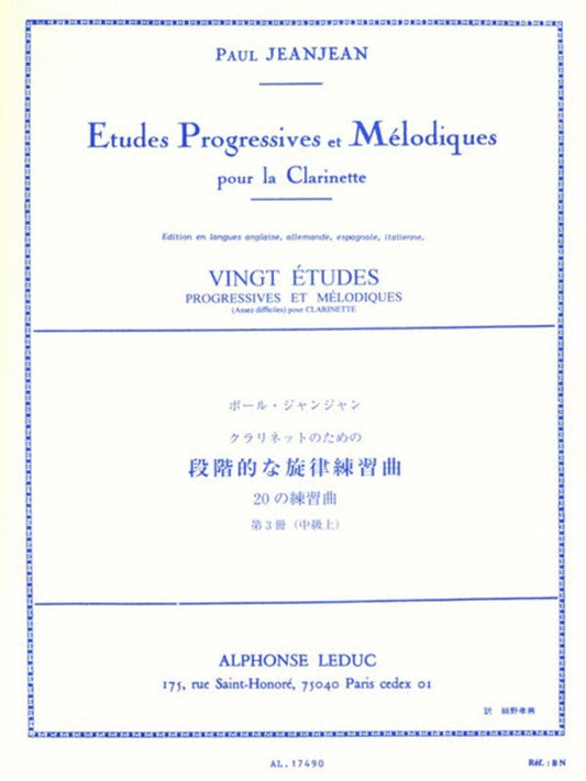 Jeanjean, P - 20 Easy Progressive And Melodic Studies Vol 3 Cla