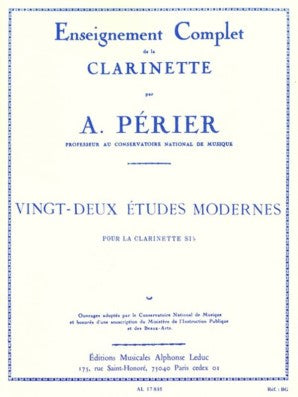 Perier, Auguste - 22 Modern Studies For Solo Clarinet