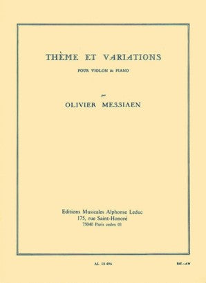 Messian, Theme and Variation for Violin and Piano