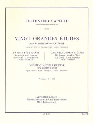 Capelle, Ferdinand - 20 Grande Etudes Vol. 1 Nos. 1-10 for Sax or Oboe