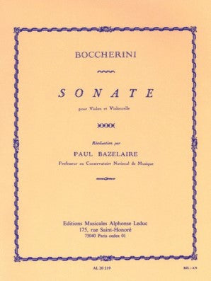 Luigi Boccherini, Sonata (Bazelaire) Vln And Cello