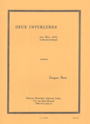 Ibert, Two Interludes For Flute/Violin/Harpsichord/Harp