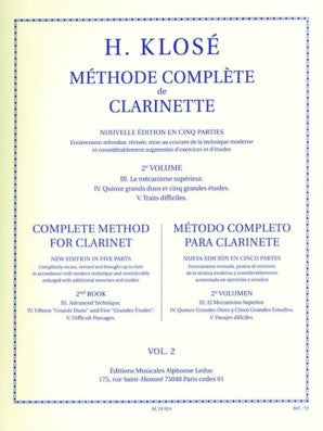 Klose, H - Complete Method for Clarinet Vol. 2