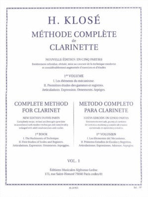 Klose, H - Complete Method for Clarinet Vol. 1