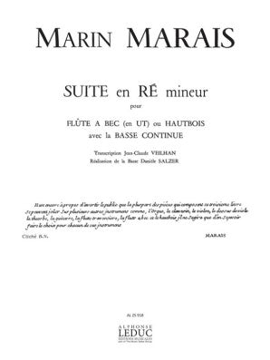 Marais, Marin - Suite en Re Mineur for Descant Recorder or Oboe with Basso continuo