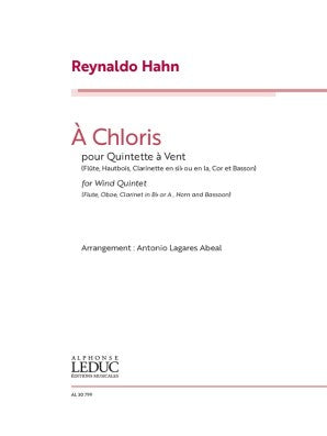 Hahn, Reynaldo - A Chloris for Wind Quintet