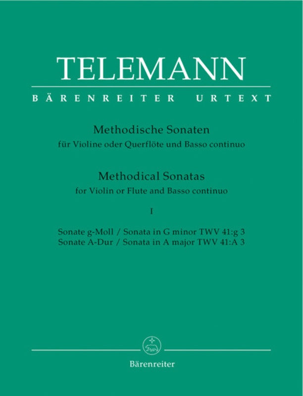 Telemann - Methodical Sonatas for Flute or Violin and Basso continuo Vol 1 (Barenreiter)