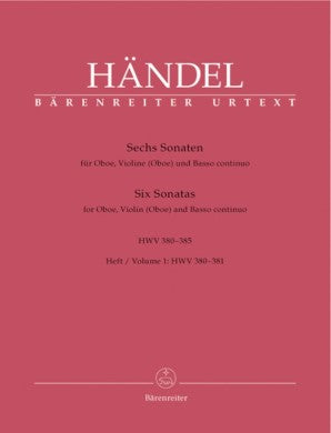 Handel 6 Sonatas for Oboe and Continuo Book 1