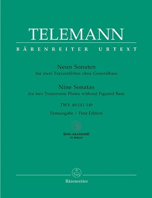 Telemann - 9 Sonatas for 2 Transverse Flutes TWV40: 141-149