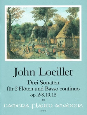 Loeillet, John - Drie Sonaten Op2/8,10,12 - For Two flute and BC
