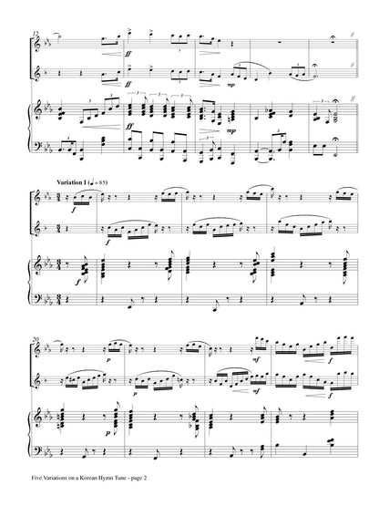 Kim, Sinae -Five Variations on a Korean Hymn Tune for Flute, Clarinet and Piano
