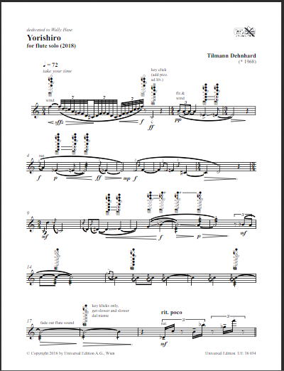 Dehnhard, Tilmann  - Yorishiro for flute