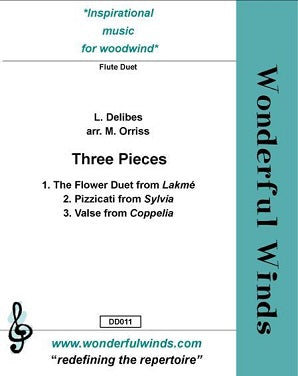 Delibes, L. Three Pieces - for two flutes