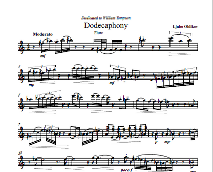 Oblikov , Ljubomir - Dodecaphony for solo flute