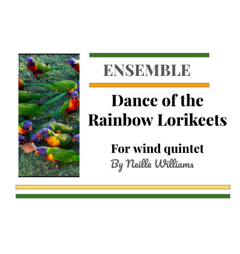 Williams , Neille - Dance of the Rainbow Lorikeets for wind quintet (Digital Download)