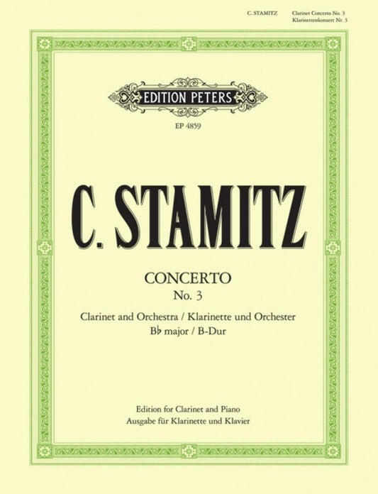 Stamitz , C - Clarinet Concerto No. 3 in B flat major
