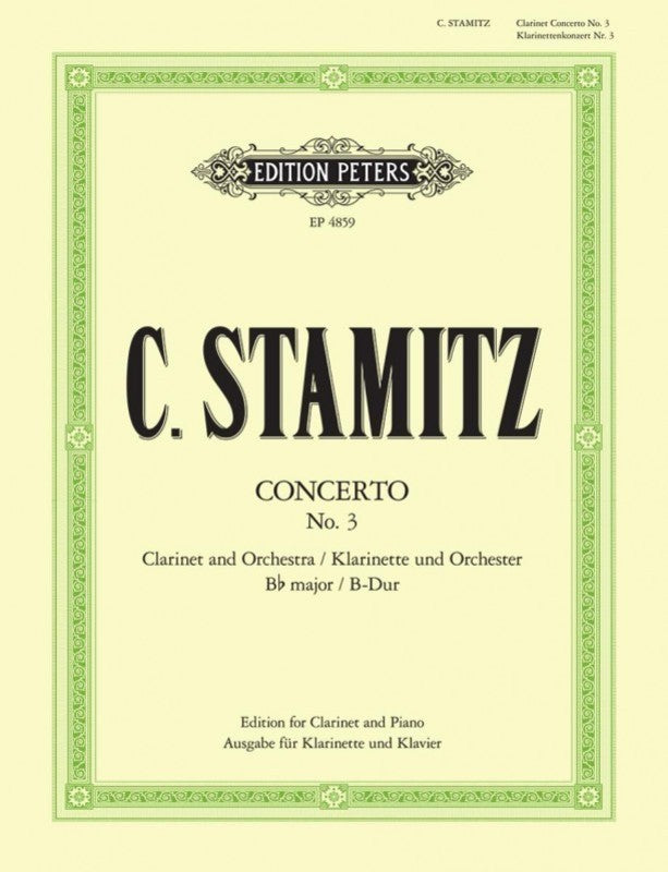 Stamitz , C - Clarinet Concerto No. 3 in B flat major