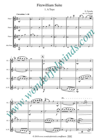 Farnaby: Fitzwilliam Suite for four flutes - Digital Download