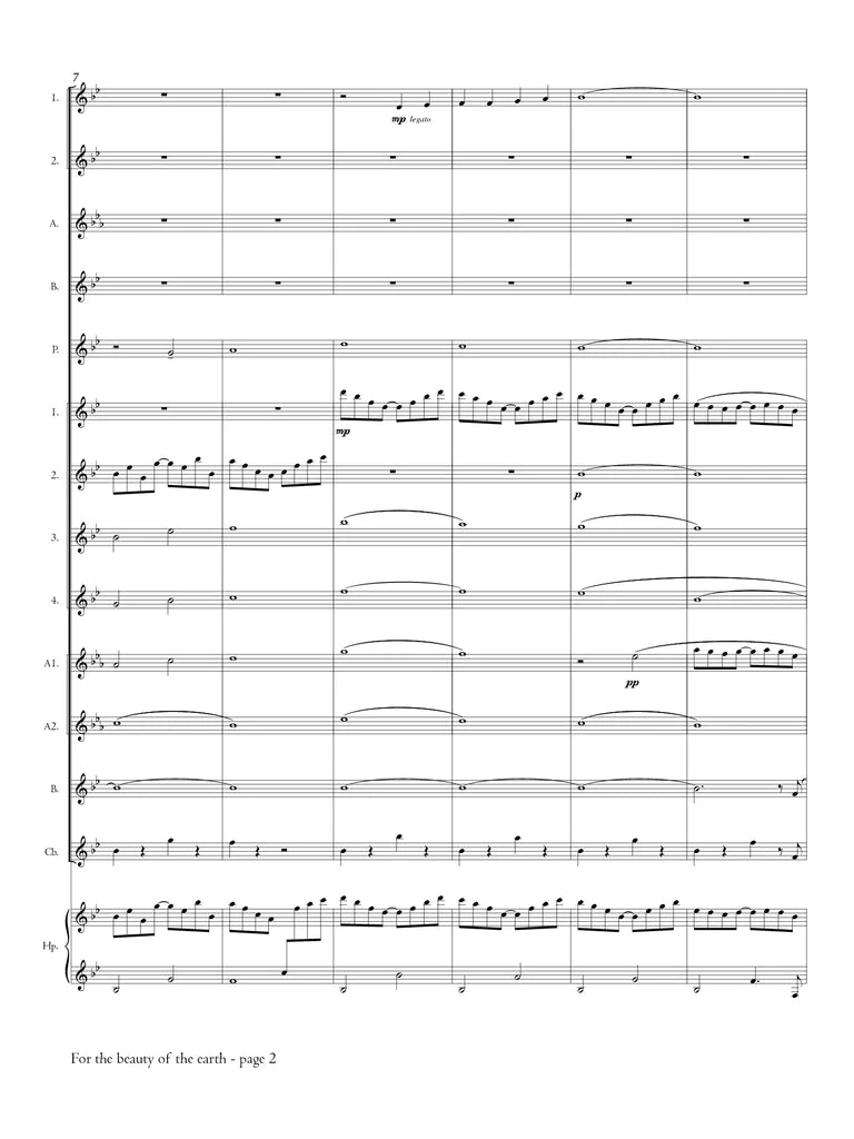 Rutter (arr. Johnston) - For the Beauty of the Earth for Flute Choir -