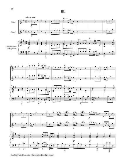 Quantz - Double Flute Concerto in G Major (Two Flutes and Piano)