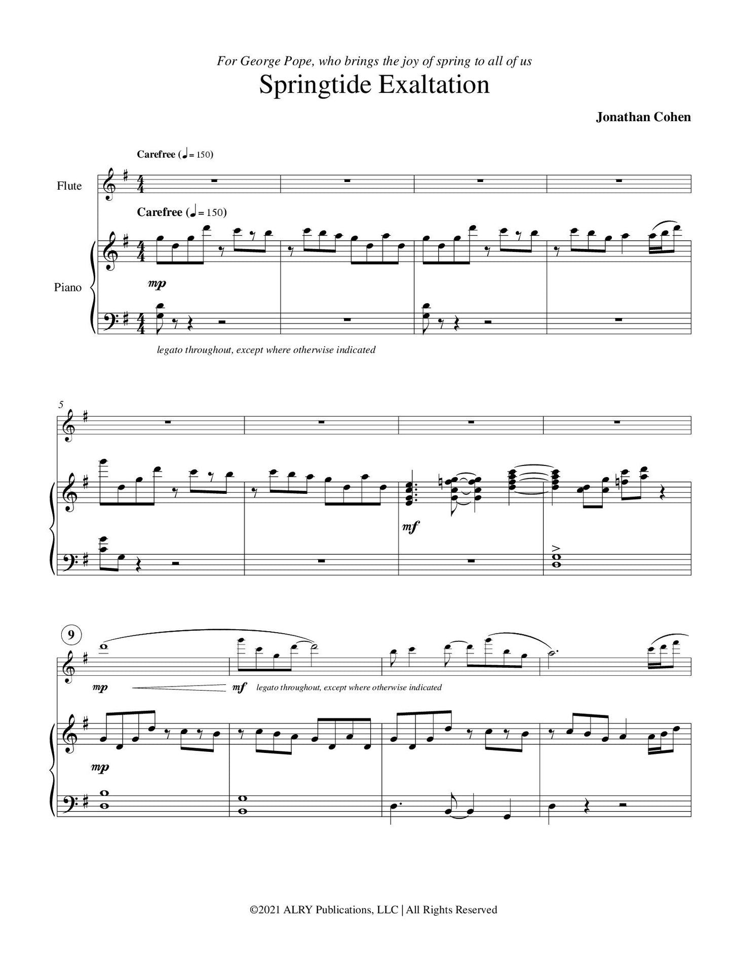 Cohen - Springtide Exaltation for Flute and Piano