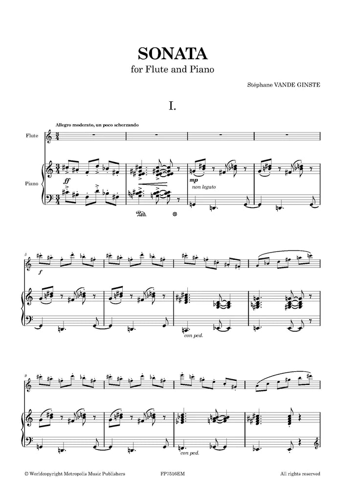 Vande Ginste - Sonata for Flute and Piano