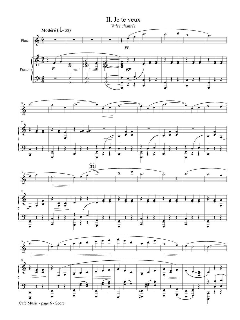 Satie - Cafe Music for Flute and Piano