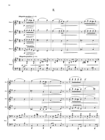 Dvorak (arr. Nishimura) - Three Slavonic Dances - 4 C flutes and piano