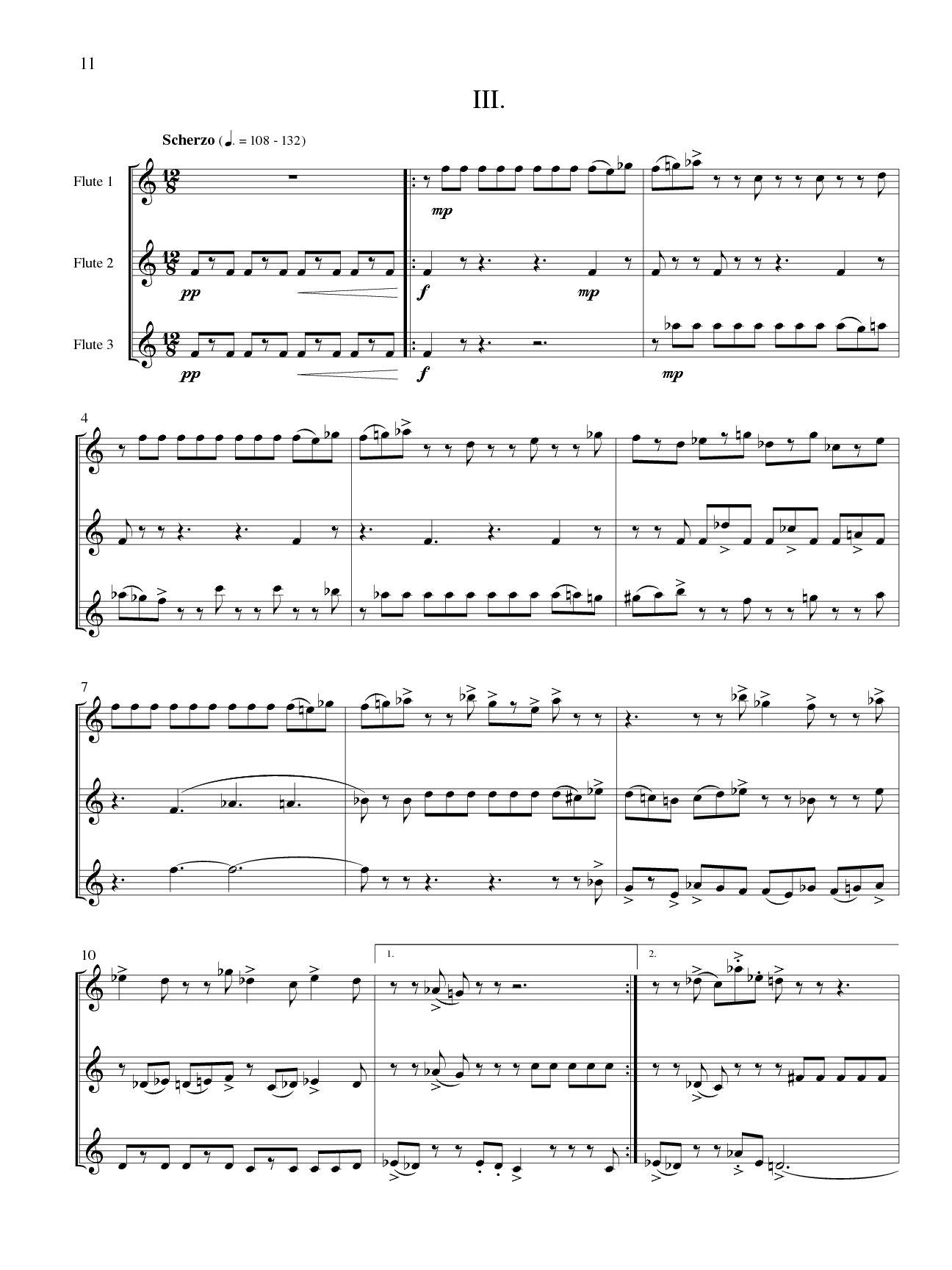 La Montaine, John - Trio Sonata for 3 Flutes or 30 Flutes or 300 Flutes