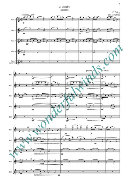 Grieg, E. - Six Norwegian Mountain Melodies for flute ensemble
