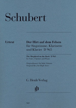 Schubert - Shepherd On The Rock for clarinet and high voice