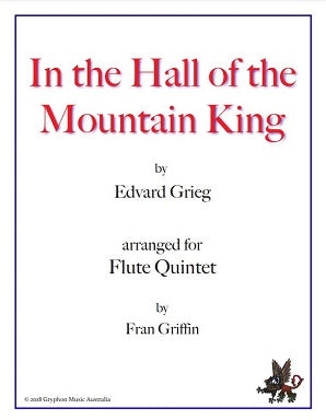 Edvard Grieg - In the Hall of the Mountain King for flute quintet (Instant Download)