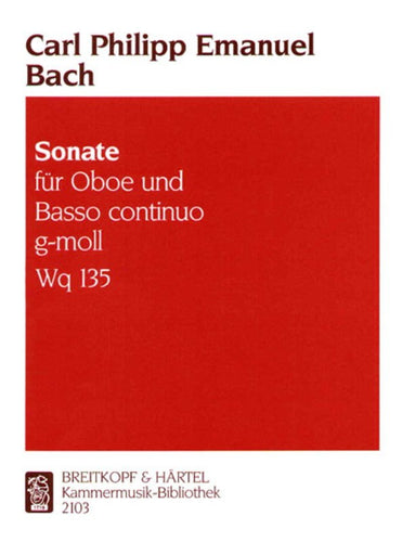 CPE Bach - Sonata in G minor Wq 135 for oboe