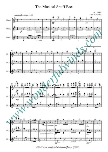 Liadov, A /Orriss - The Musical Snuff Box for three flutes