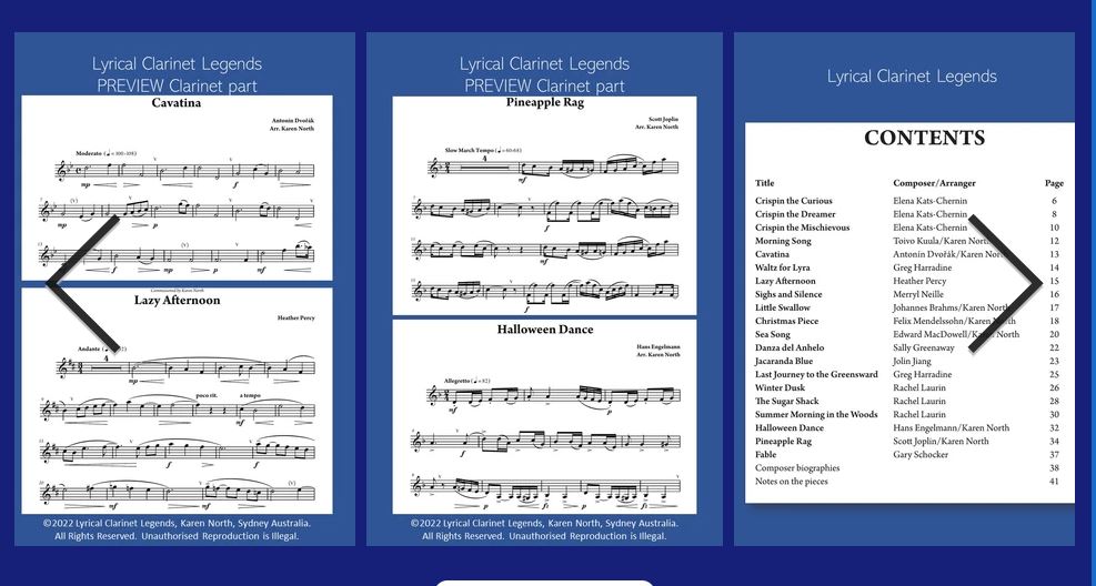 North,K (Ed) Lyrical Clarinet Legends for Clarinet & Piano