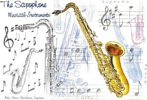 Greetings Card - Saxophone Design