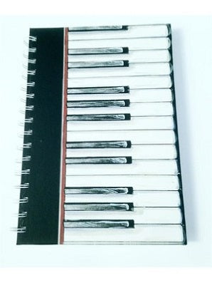 A6 Hardback Spiral Notebook Piano Keys