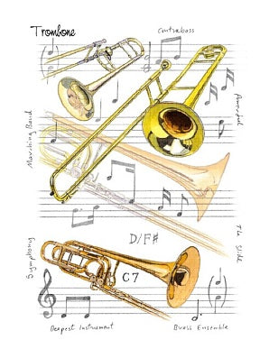 Greeting Card - Trombone