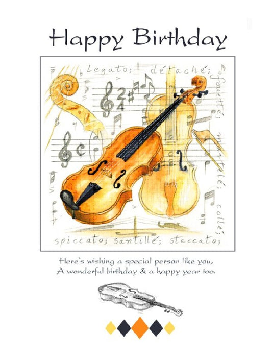 Happy Birthday Card - Violin