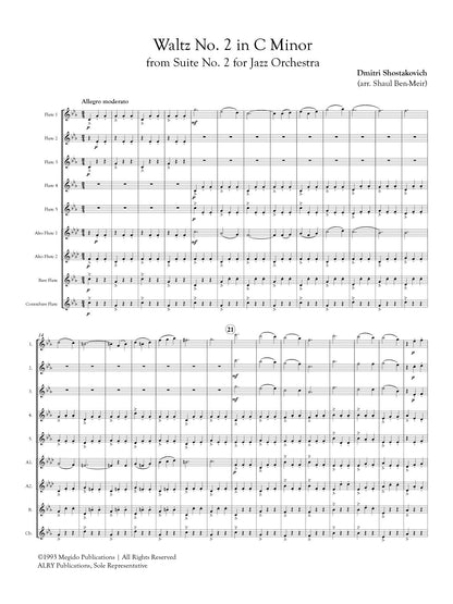 Shostakovich, Dmitri - Waltz No. 2 in C Minor for Flute Orchestra