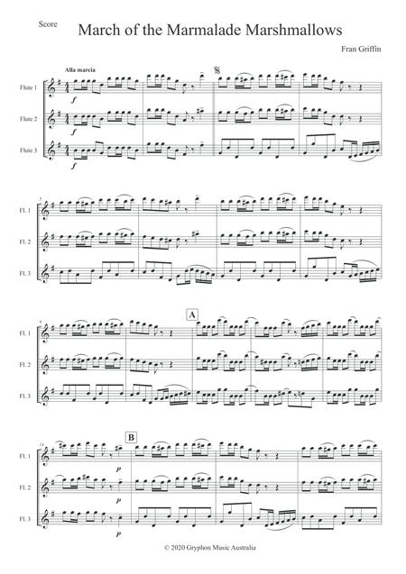 Griffin, Fran - March of the Marmalade Marshmallows for flute trio (Instant Download)