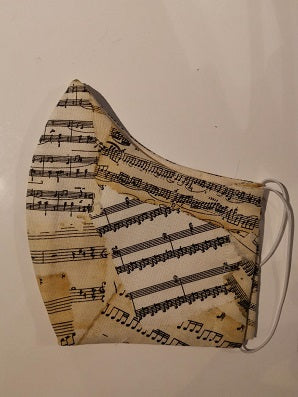 Three Ply Cotton Masks Music Pattern (Made in Australia)
