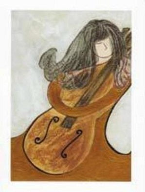 Greeting Card Cello And Lady (Pack of 5)