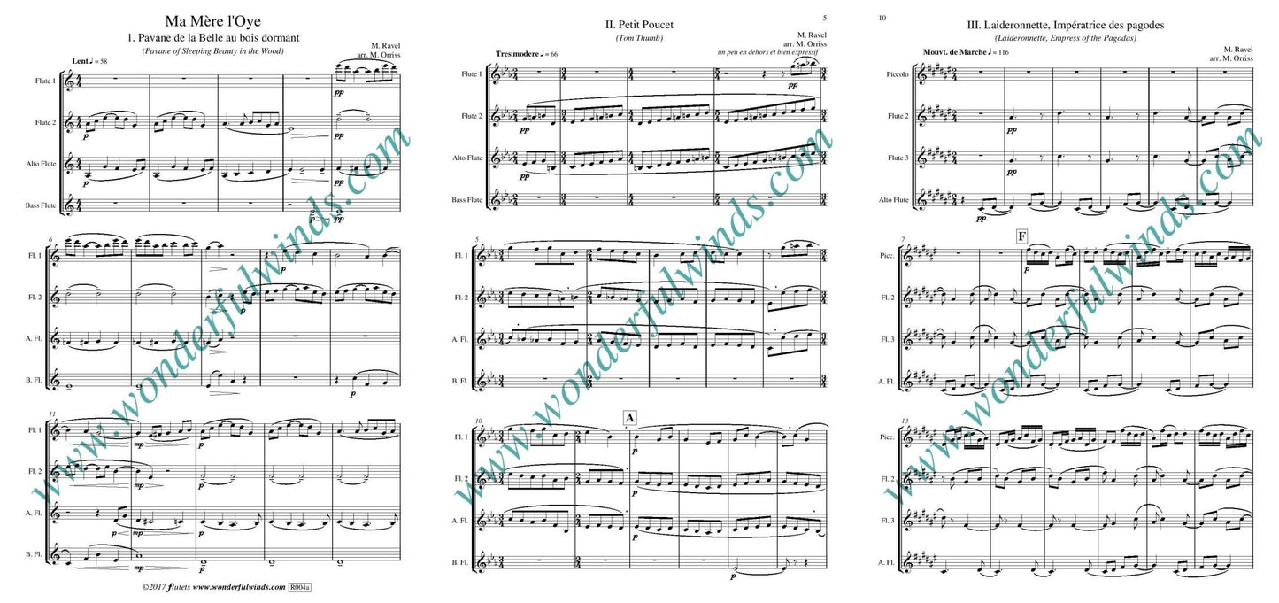 Ravel - Ma Mere l'Oye for flute quartet