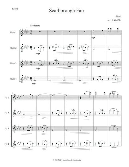 Griffin, Fran - Scarborough Fair for flute quartet (Instant Download)