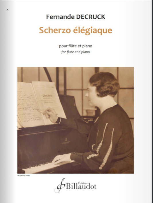 Decruck Fernande : Scherzo élégiaque for flute and piano