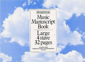 Music Manuscript Book, Large 4 Stave 32 Pages
