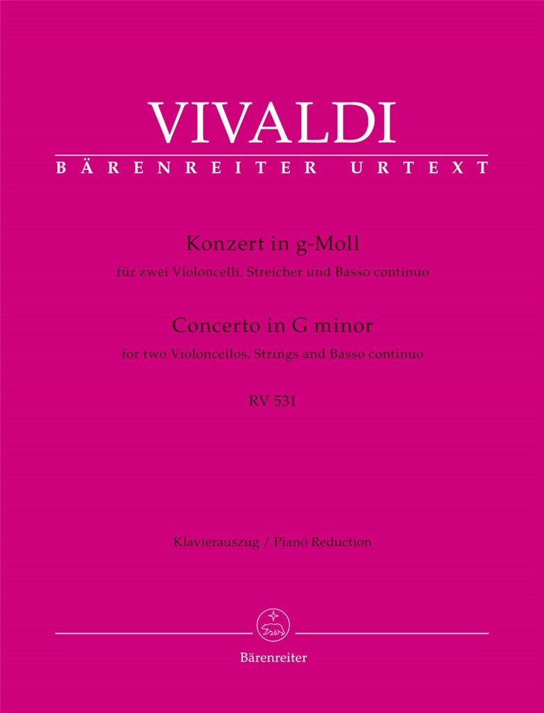 Vivaldi - Concerto in G minor RV 531 for 2 cellos and piano